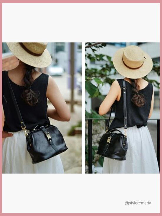 Amazon.com: BERLINER BAGS Vintage Genuine Leather Handbag  Vintage Frame Satchel, Large Capacity Work Handbag, Soft Genuine Leather